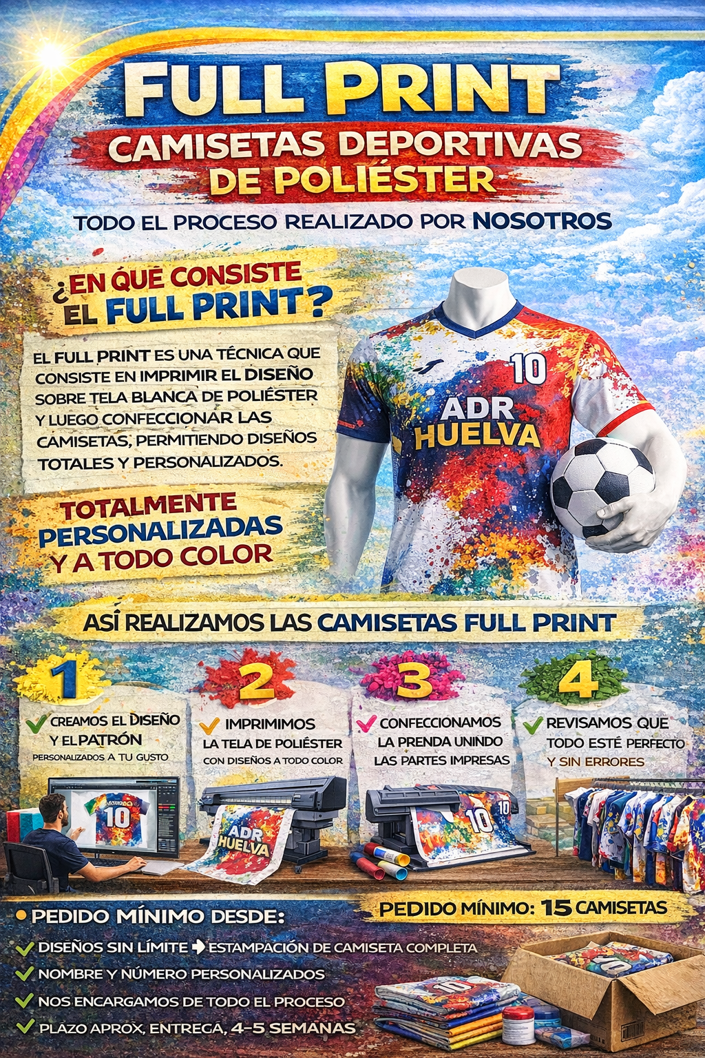 Camisetas deportivas personalizadas con impresión full print
